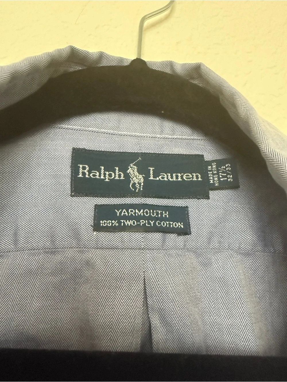 Vintage Ralph Lauren Men’s Button-Down Shirt in Faded Blue